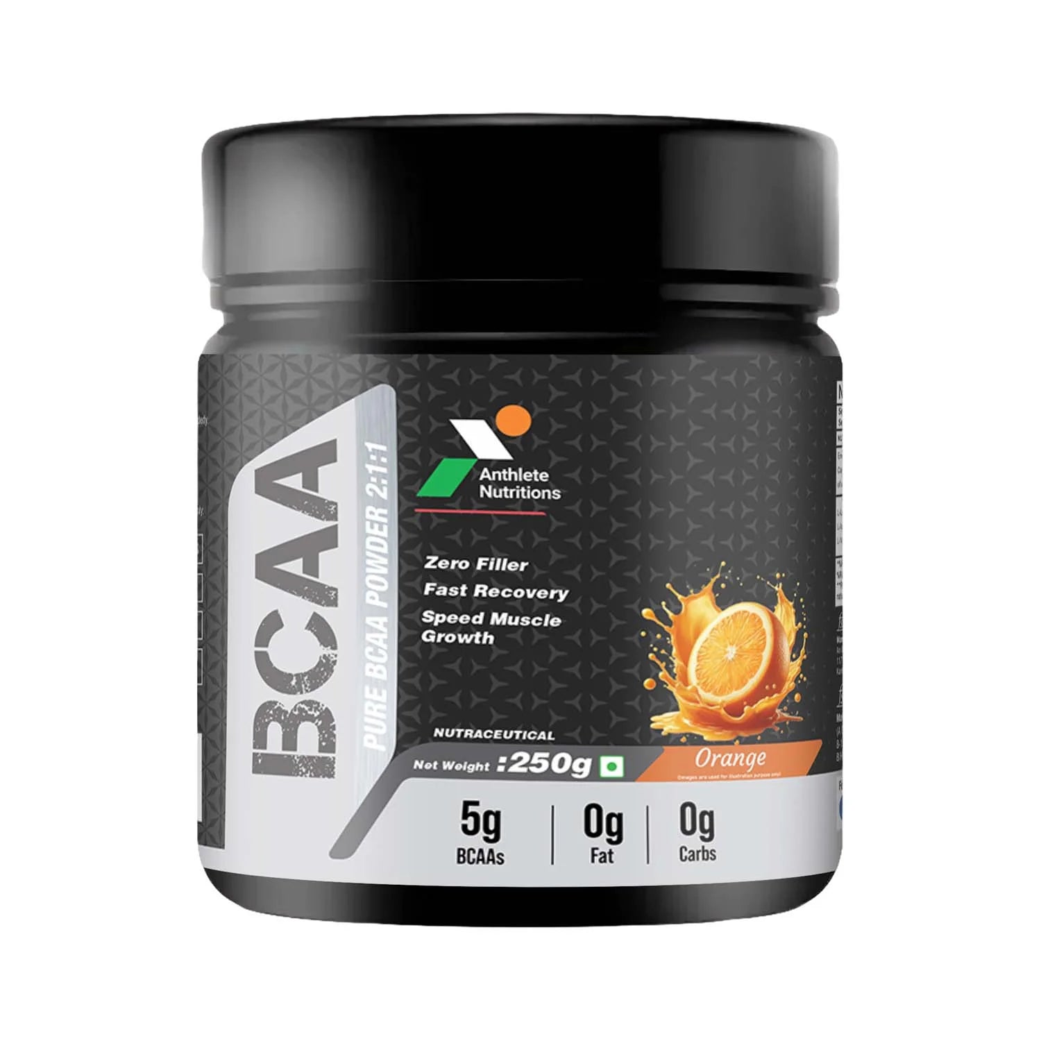 Anthlete Sugar Free BCAA | Orange Flavour | 250 G
