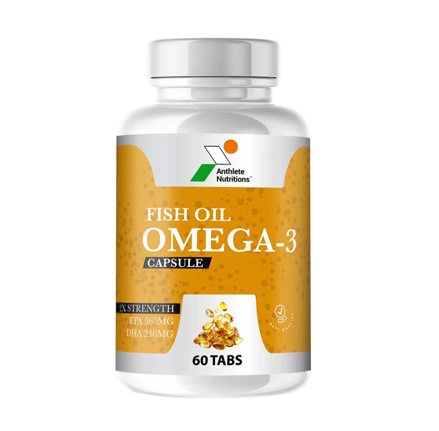Anthlete Omega 3 |Double Strength | Rich Fish Oil | 60 Capsules
