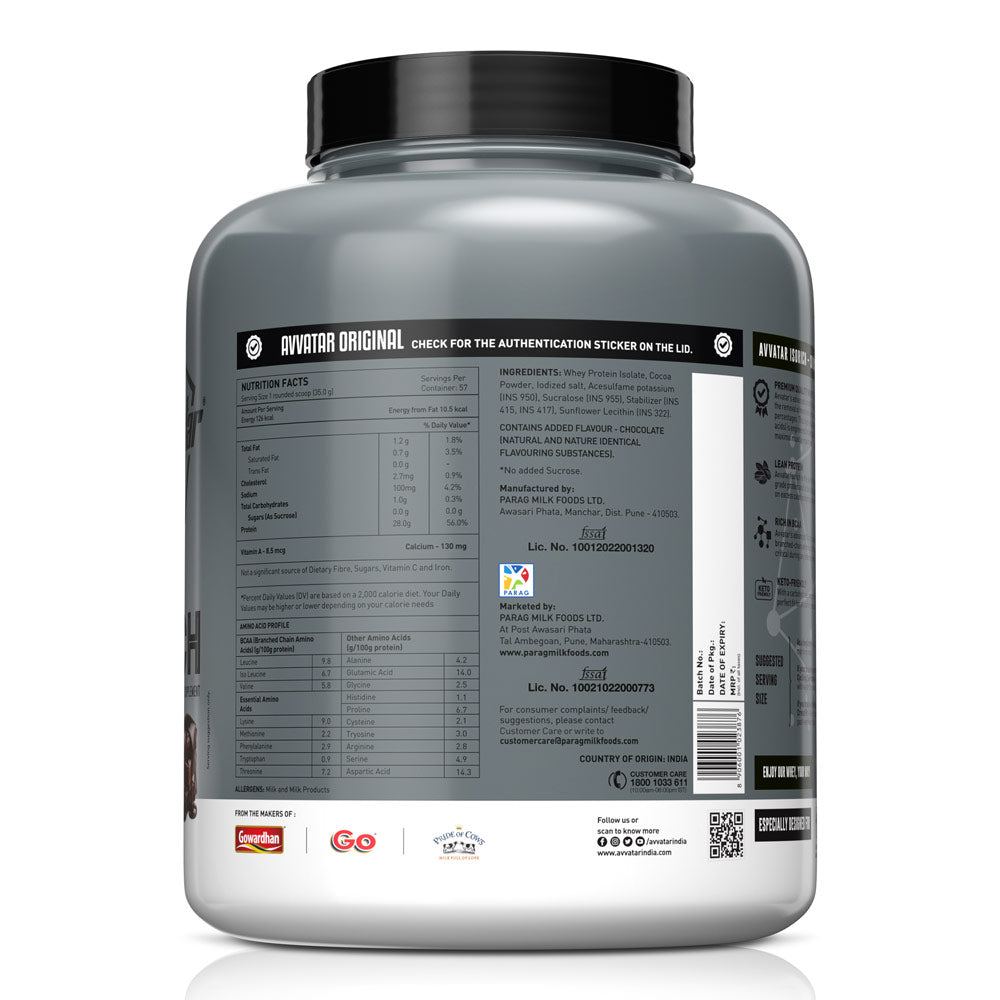 Avvatar Isorich Protein | 2 Kg | Belgian Chocolate Flavour