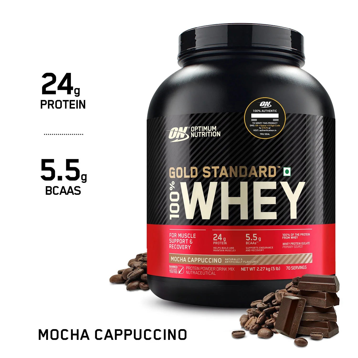 Gold Standard 100% Whey Protein Powder | Mocha Cappuccino | 5 lbs