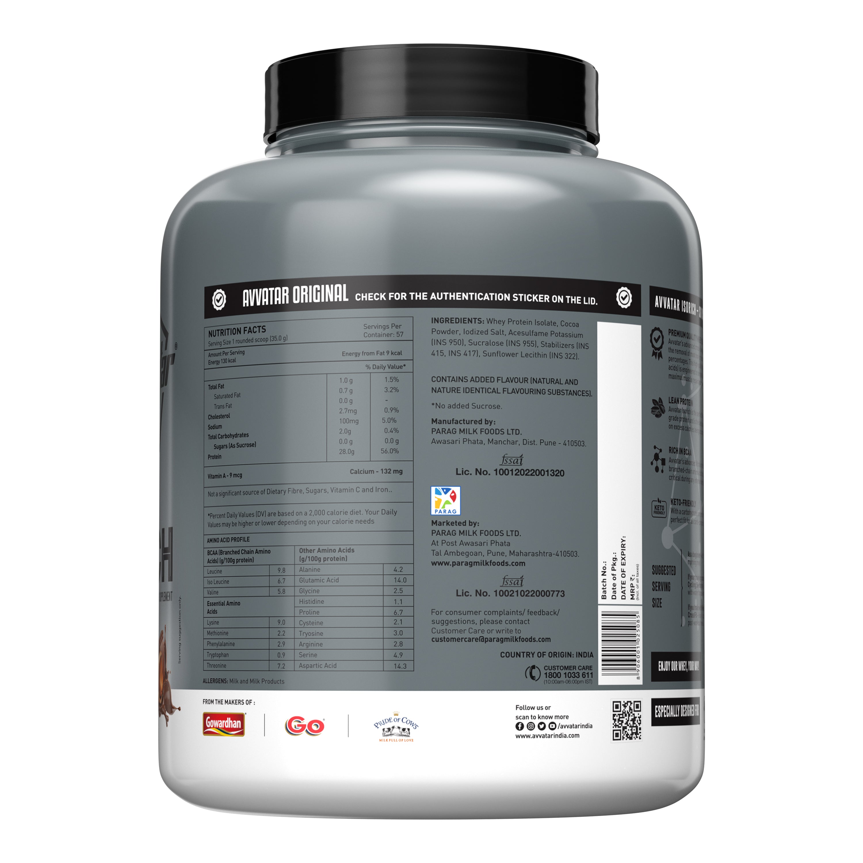 Avvatar Isorich Protein | 2 Kg | Chocolate Hazelnut Flavour