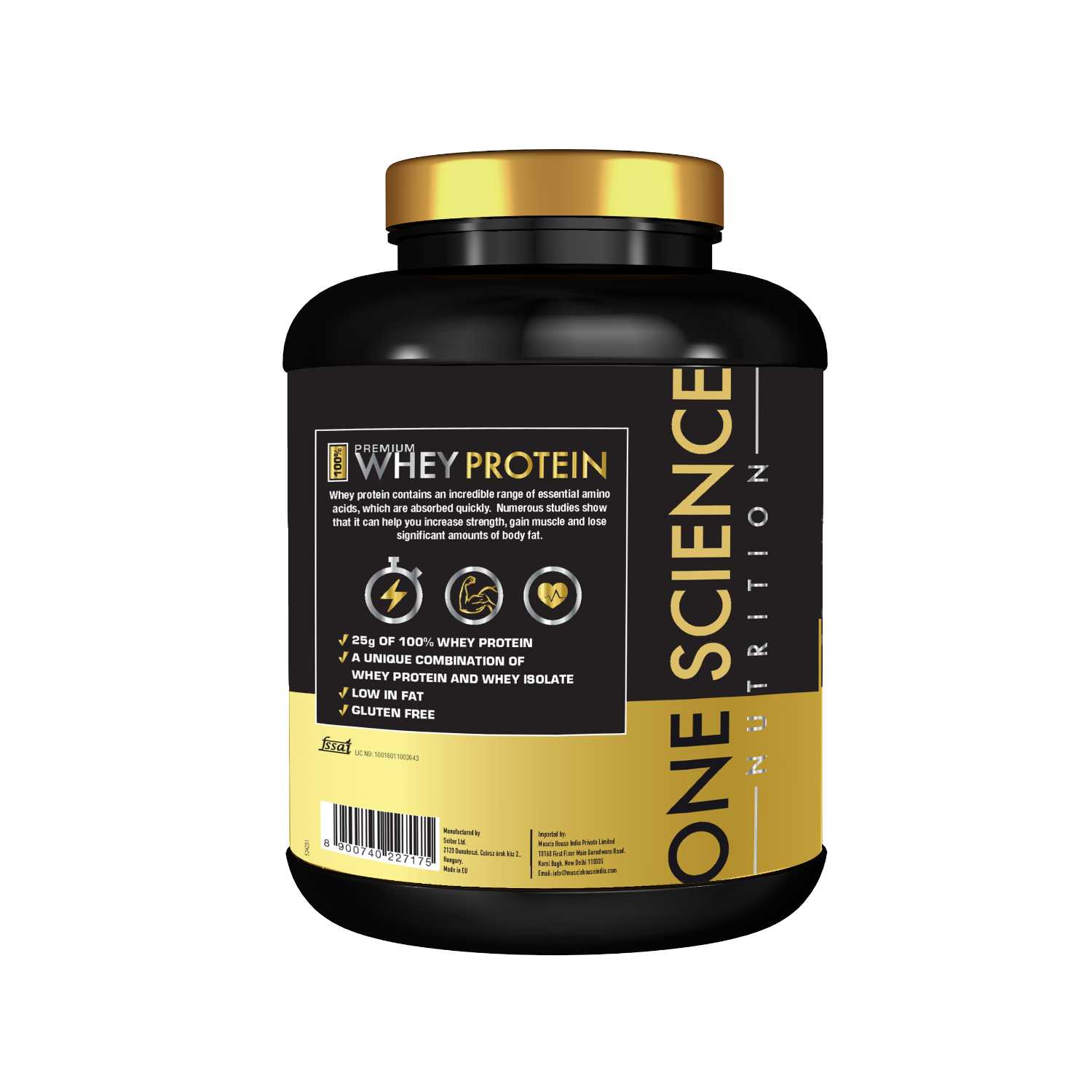 One Science Nutrition Premium Whey Protein [Grass Fed Whey] - 2.26 Kg (5 Lb), Blueberry Muffin